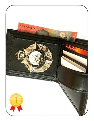 Security Badge with Executive Undercover Cash ID Wallet. For Australian Elite Security Staff