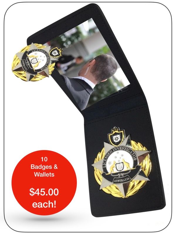 10 x Investigator Badges, Bulk Buy!