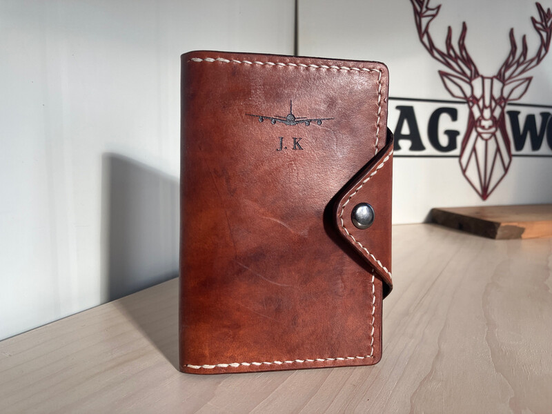 Leather Passport Wallet/ Pilot License Holder - Premium, Custom Engraved