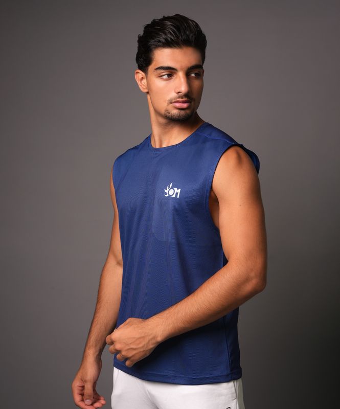 Sleeveless Shirt Navy Blue