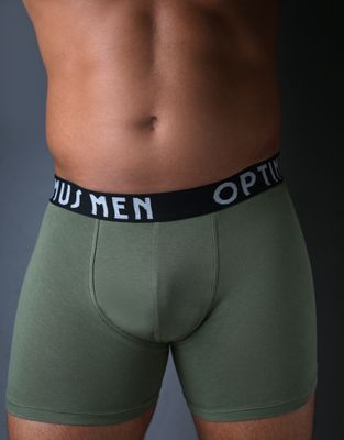 Boxer Briefs:  Olive Green with Black and Light Grey Waste-Band