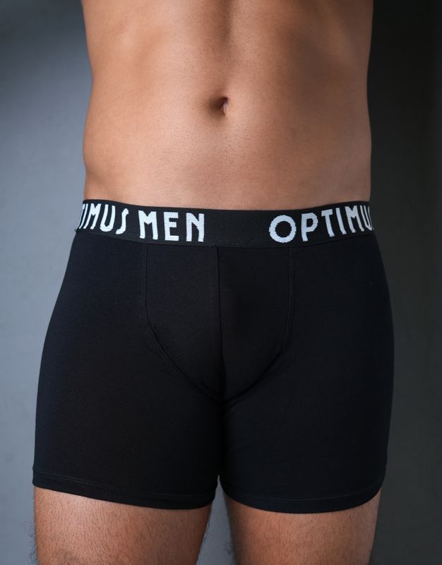 Boxer Briefs:  Black with Black and White Waste-Band