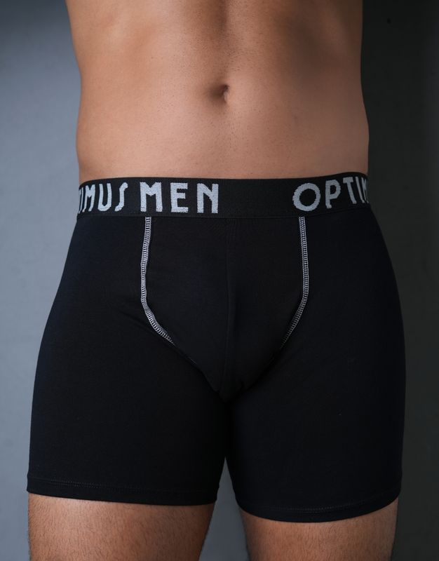 Trunks: Black with Black &amp; Grey Waste-Band