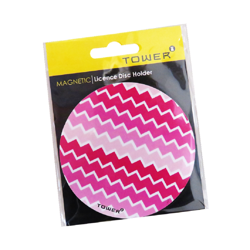 Tower License Disc Holder, Pink Pattern