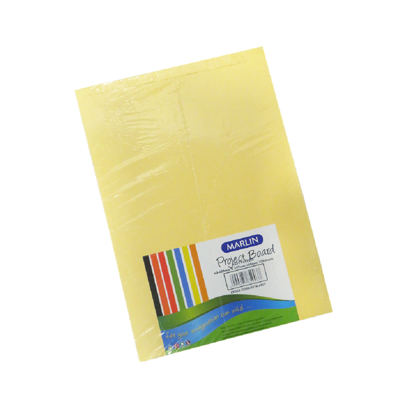 Project Boards A3 160gsm 100's Pastel Ast. Colours