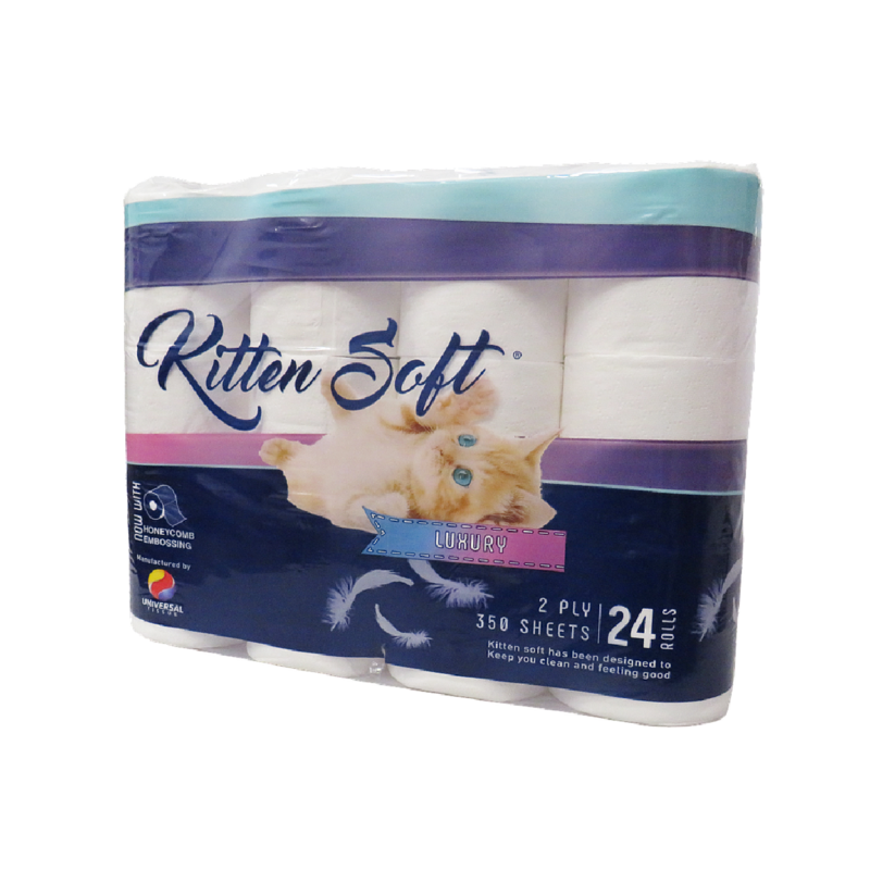 Kitten Soft 350 Sheets 2 Ply Toilet Rolls 24‚Äôs