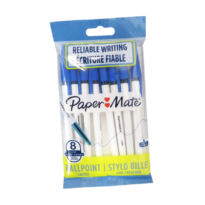 Paper Mate 045 BP Cap 1.0mm Blue 8's