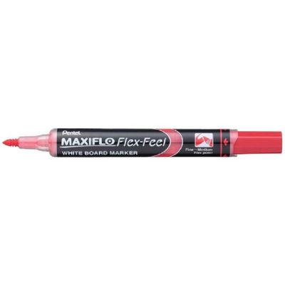 Pentel Maxiflo Flex-Feel Flexpoint Whiteboard Marker Red