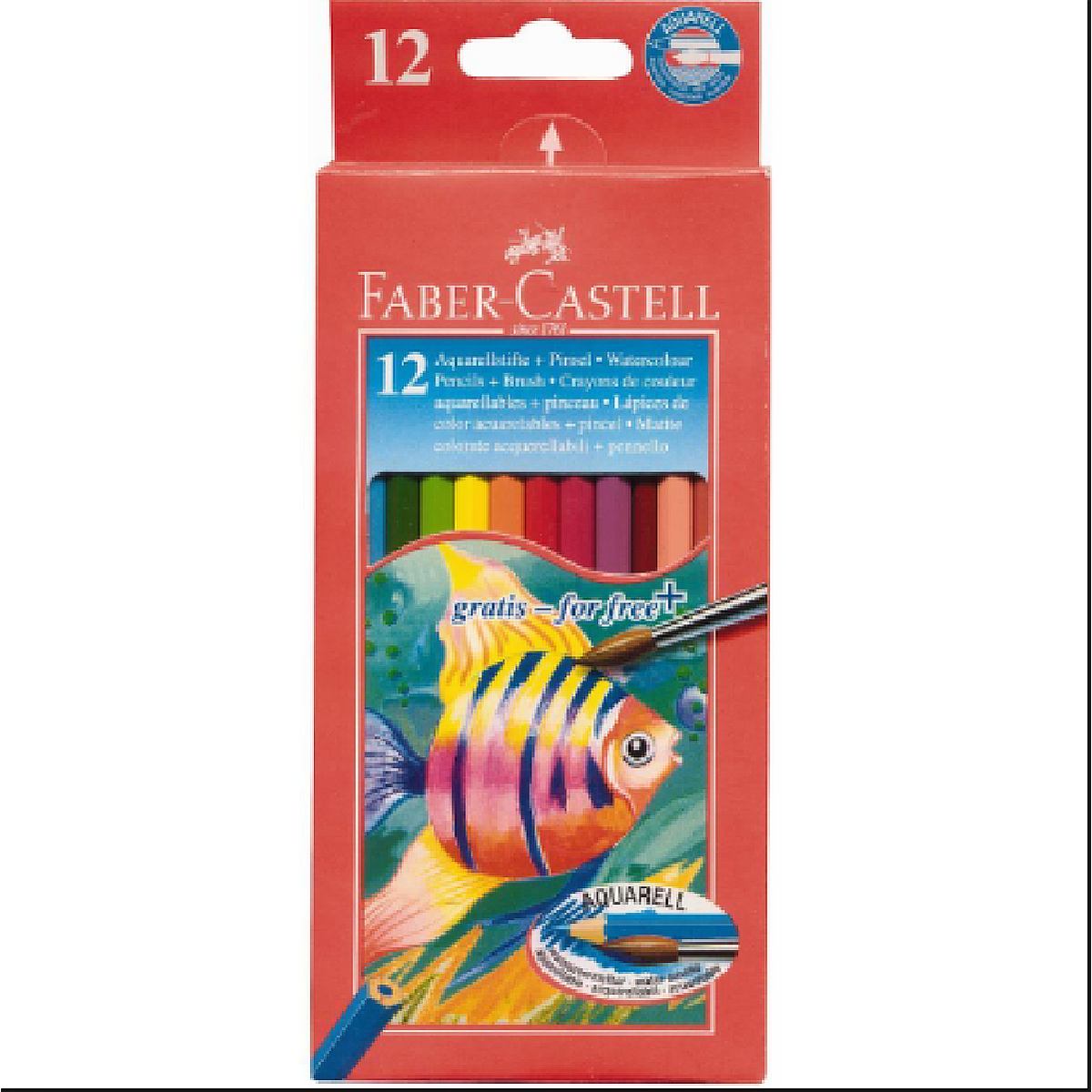 Faber Castell 12 Full Aquarelle Colour Pencil Box of 12
