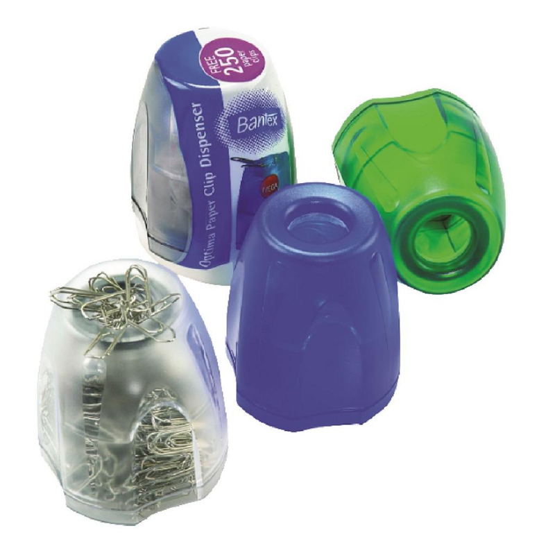 Bantex Optima Paper Clip Holder Assorted Coloures
