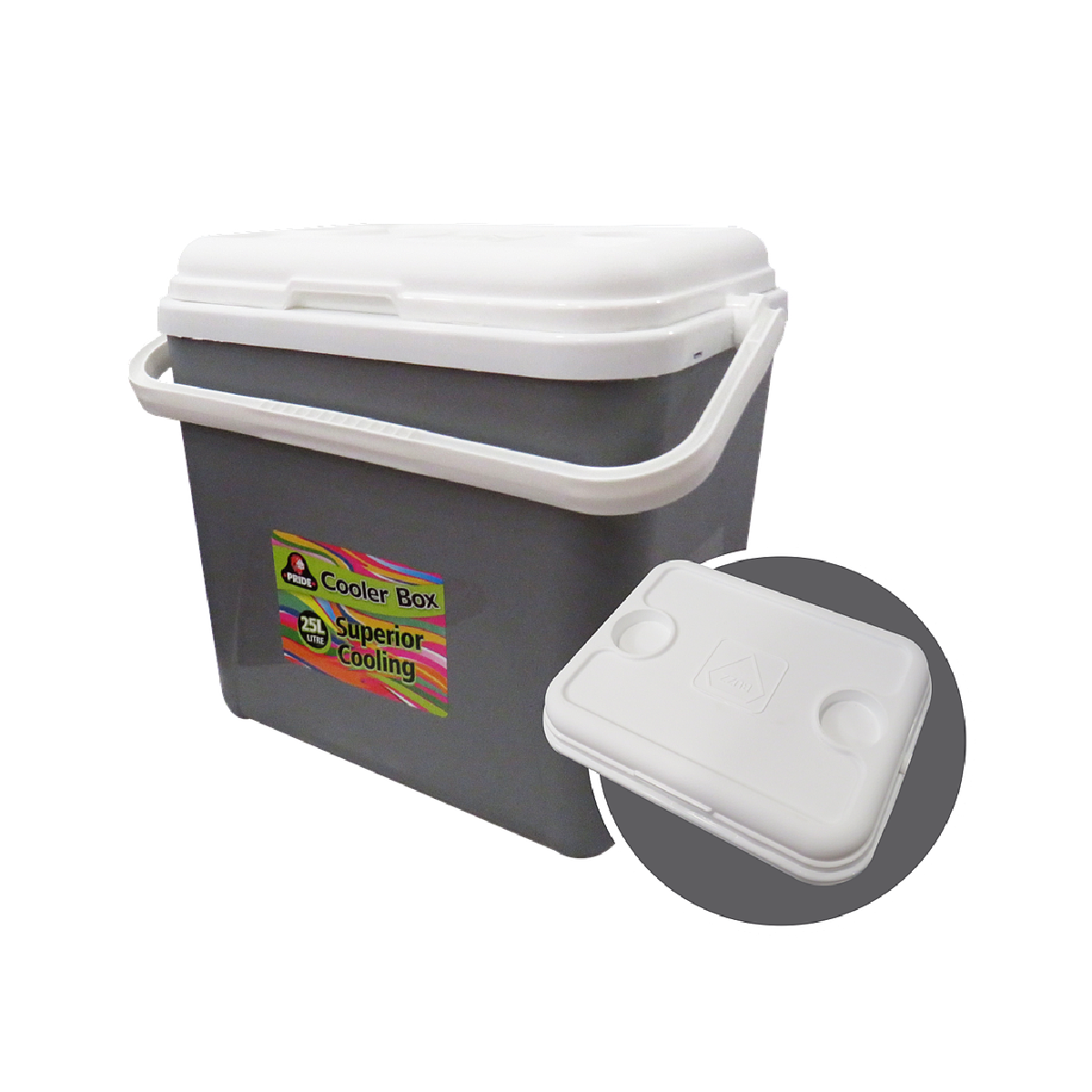 Pride Diamond Cooler Box 25L, Grey