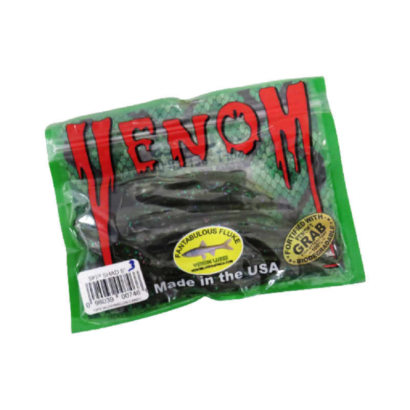 Venom Skip Shad 5 Watermelon Candy