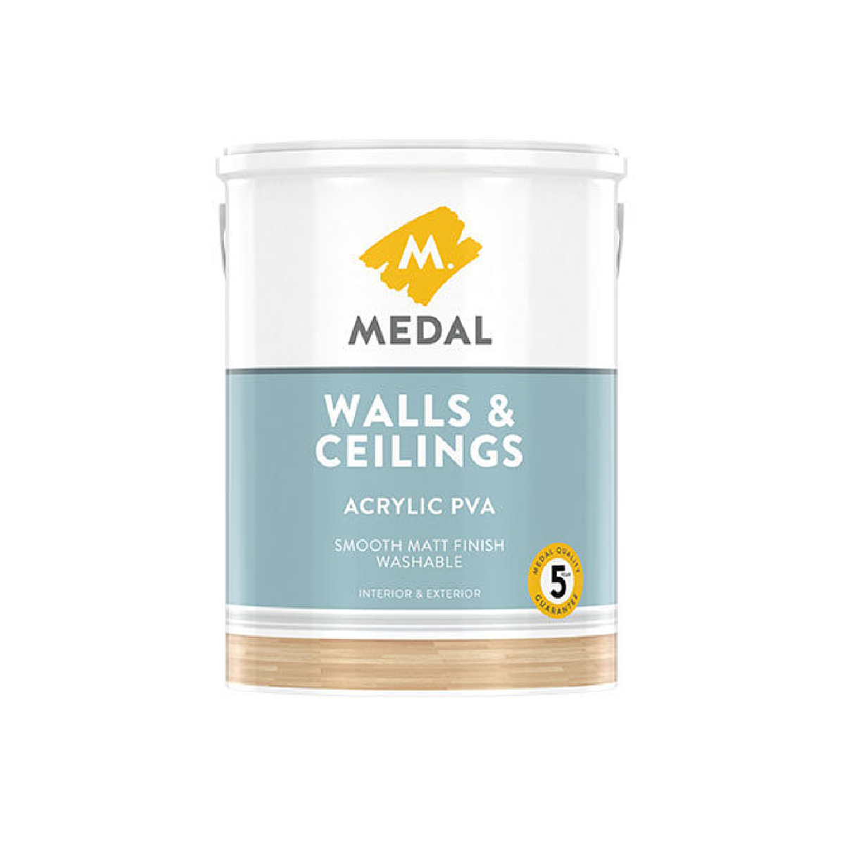 Medal Paint Walls &amp; Ceilings Acrylic PVA 5L Soft Suede