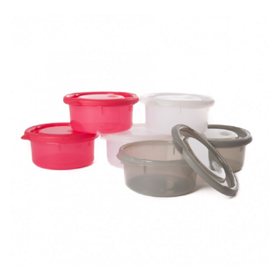 Bo Jungle 300ml Food Containers 6pc (Grey / White / Pink)