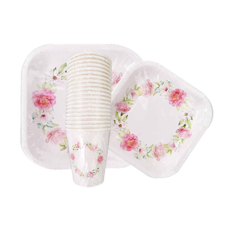 60pc Dinner Set Pink Floral
