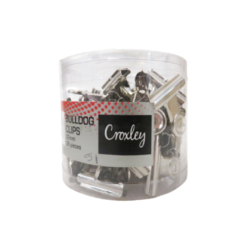 Croxley 32mm Bulldog Clips Tub of 36