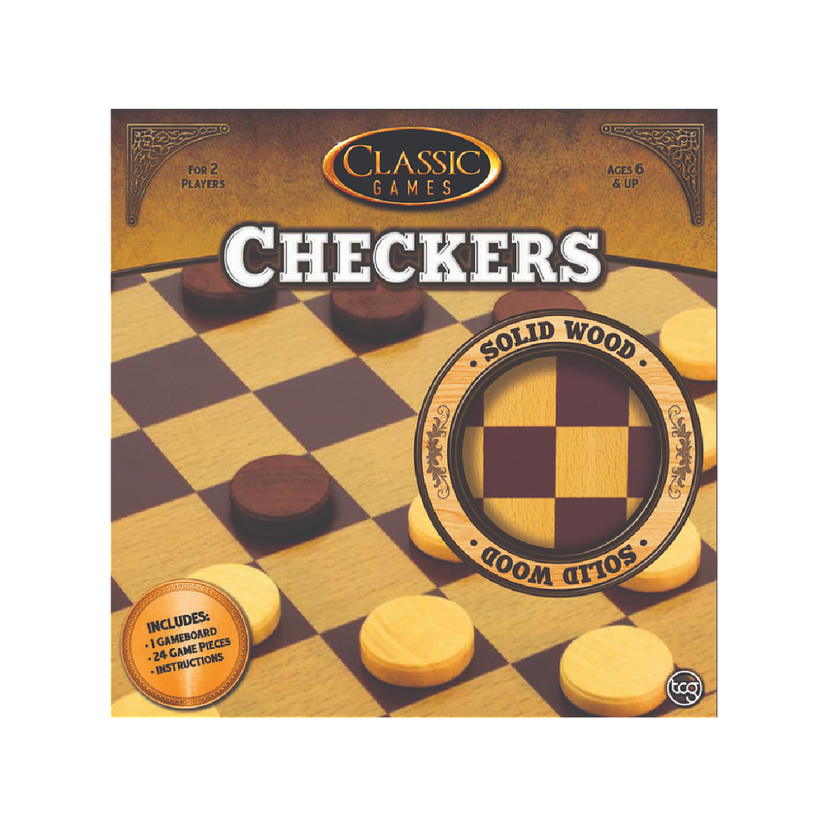 Classic Games Wood Checkers