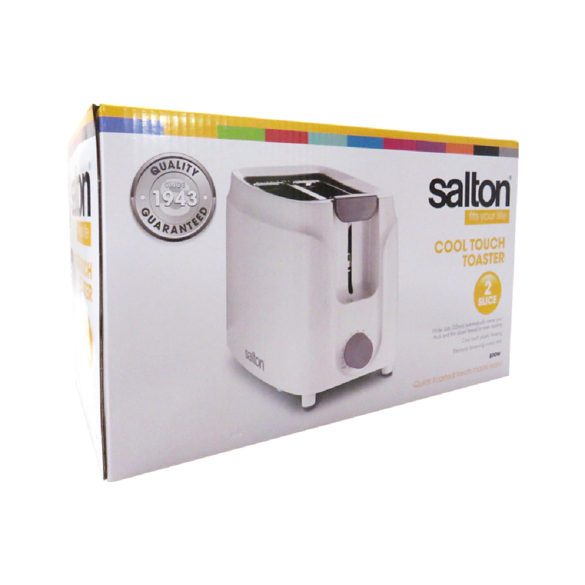 Salton Toaster, Cool Touch White 2 Slice
