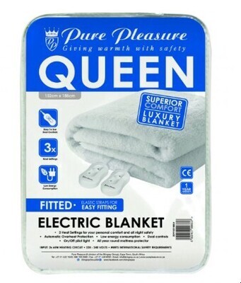 Pure Pleasure Fullfit Sherpa Fleece Electric Blanket Queen