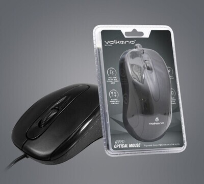 Volkano Earth Series USB Wired Optical Mouse Black