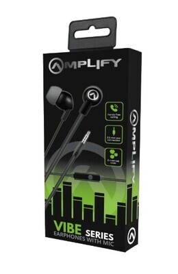 Amplify Pro Vibe Series Earphones With Mic Assorted Colors