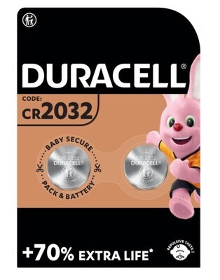 Duracell Lithium Coin Battery 2032 3V 2 Pieces