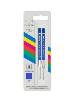 Parker Econo Ball Pen Refil Medium Blue , 2 Pack