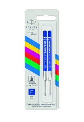 Parker Econo Ball Pen Refill Fine Blue 2 Pack