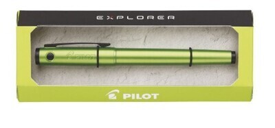 Pilot Explorer Medium Roller Ball Pen Black Ink Green Barrel
