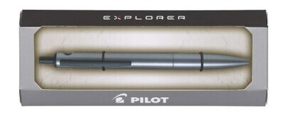 Pilot Explorer Medium Ballpoint Pen Black Ink Grey Barrel
