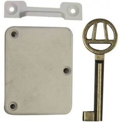 Trojan white Plastic Lock set + Key