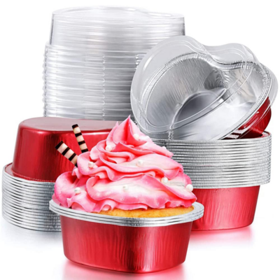 souffle foil cups red 50x40mm 12s