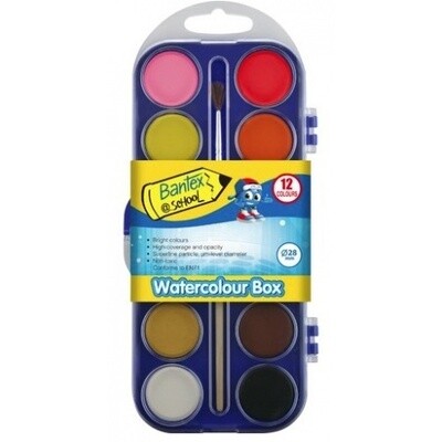 Bantex Water Colour Paint Set 12