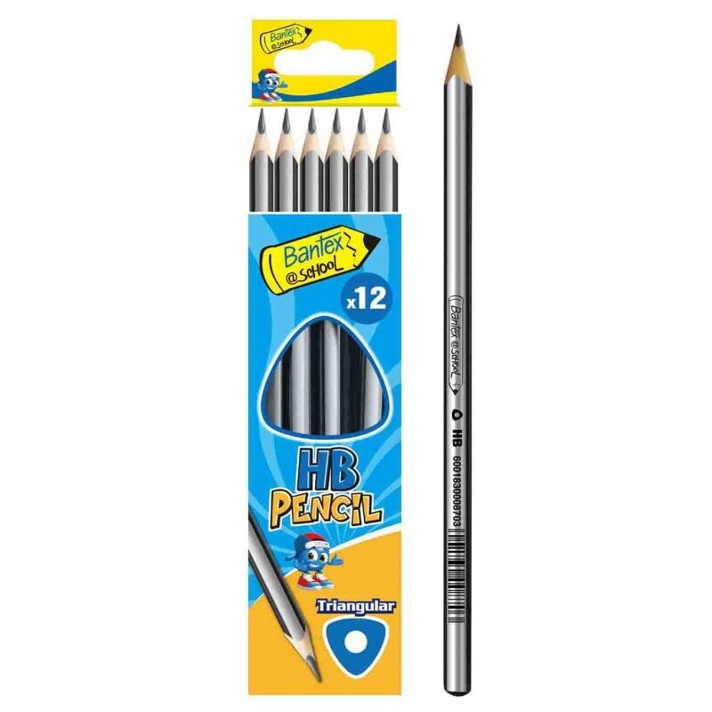 Bantex School Triangle HB Pencils 12 Pack