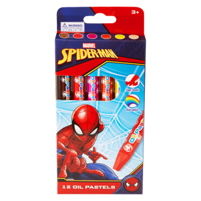 Spiderman Multi Colour Oil Pastels 12