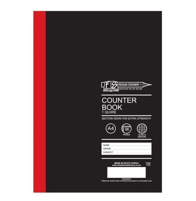 Freedom Stationery Counter Book Quad &amp; Margin 96 Page 1 Quire