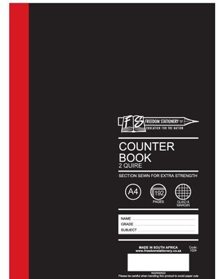 Freedom Stationery Counter Book Quad & Margin 192 Page 2 Quire