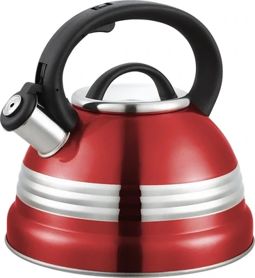 Shiny Red Continental Whisteling Kettle