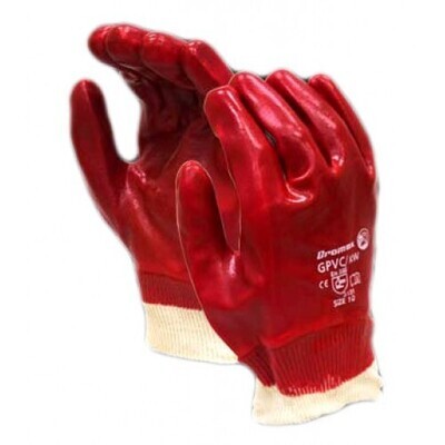 PVC Red Knit Wrist Gloves