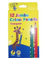 Bantex Triangular Jumbo Colour Pencils Pack Of 12