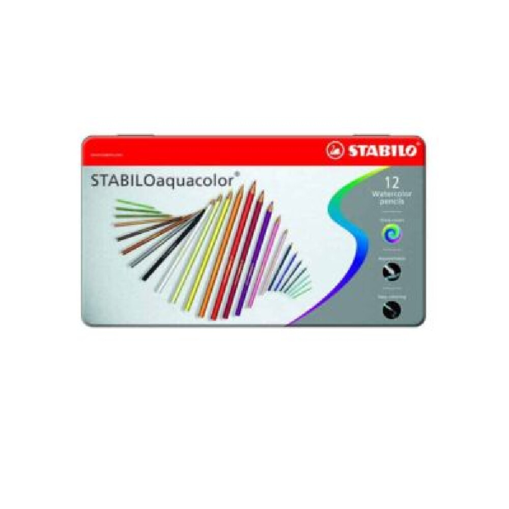 Stabilo Carbothello Metal Box 12&#39;s Assorted Colour Pencils