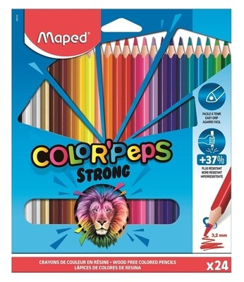 Maped Wood Free Triangular Colored Pencils 24&#39;s