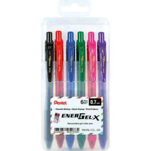 Pentel Energel 0.7mm Retractable Pens Set of 6