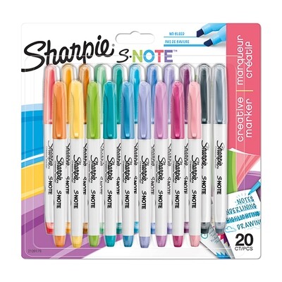Sharpie S-Note Highlighters Assorted 20s