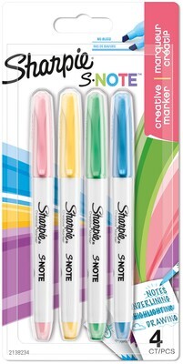 Sharpie S-Note Highlighters Pack of 4