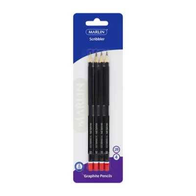 Marlin Graphite End Dipped 2H Pencils 4s
