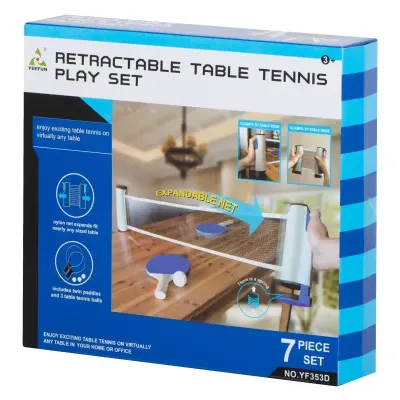 Retractable Table Tennis Play Set 7pc