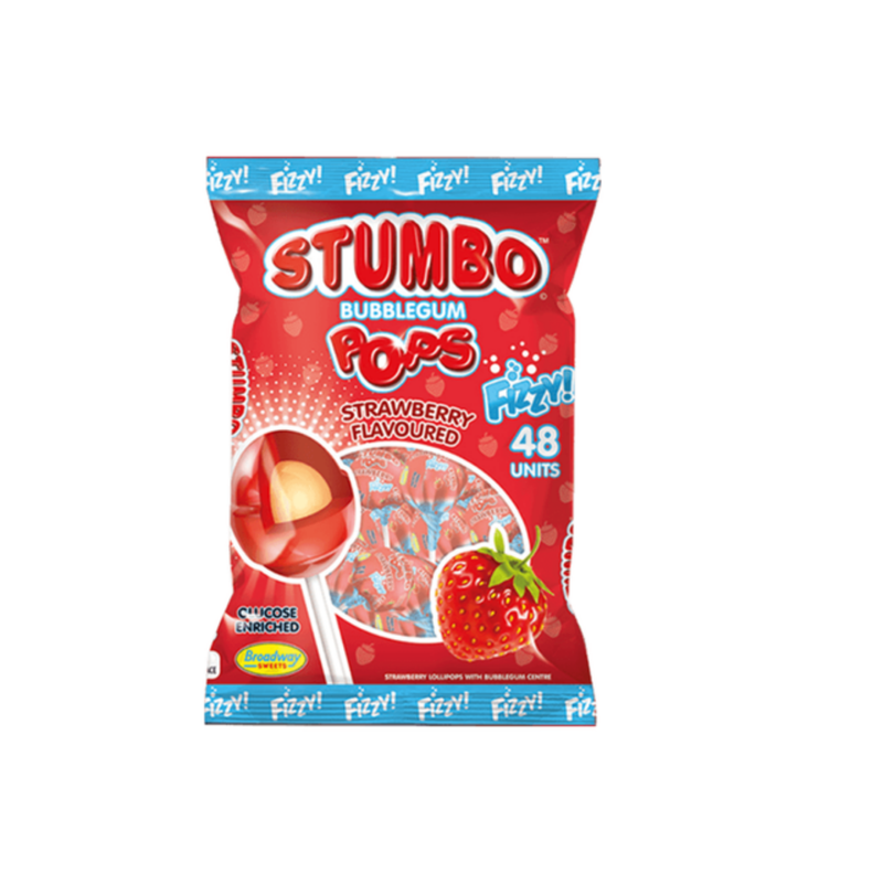 Stumbo Strawberry Lollipops 48&#39;s