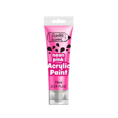 Bantex Neon Pink Acrylic Paint 75ml