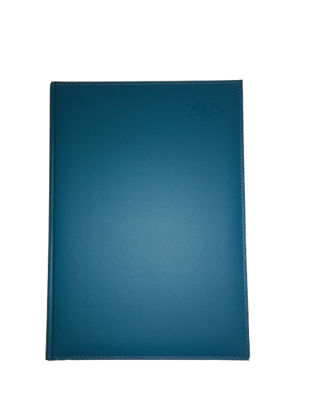 A4 2025 Padded &amp; Stitched Diary Turquoise